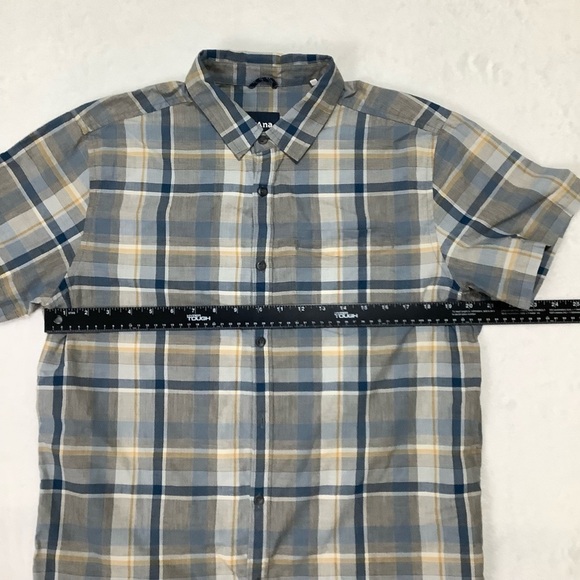 Prana Short Sleeve Button Down Shirt Sz Medium Plaid - Picture 4 of 6